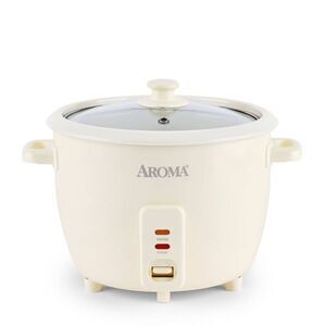 Aroma -  16 Cup Rice Cooker with Pop Up Steam Tray White